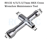 { Ready Stock } RC 80132 4/5/5.5/7mm HEX Cross Wrench Maintenance Tool for HSP RC Car Parts
