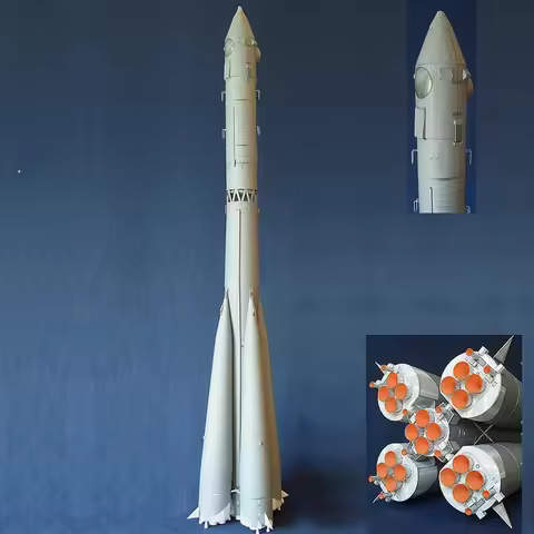 1/48 Soviet Voskhod Carrier Rocket 85cm 3D Paper Model Students DIY Manual Paper Art Origami Aerospa