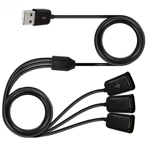 1m 0.3m USB Extension Cable 3 in 1 USB Charge Fast 3A Charging Date Cable Y Splitter Cable USB Male 