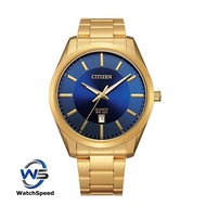 Citizen BI1032-58L Analog Quartz Blue Dial Gold-Tone Stainless Steel 100M Men's Watch