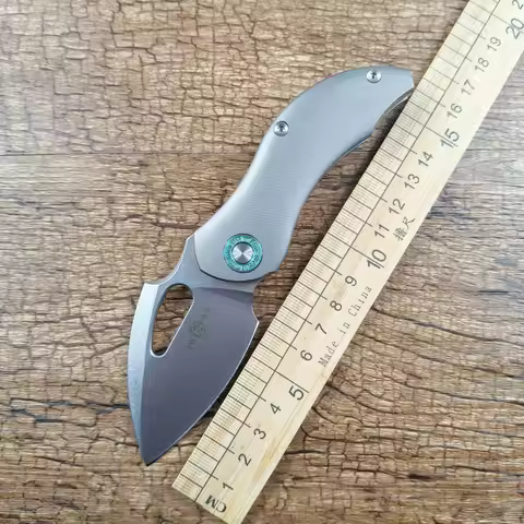 TWOSUN TS230 Folding Pocket Knife 14C28N Blade Ceramic Ball Bearing Washer TC4 Titanium Handle Outdo