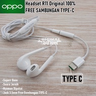 OPPO Headset R11 TYPE-C Super Bass For Oppo Find N Find X Find X2 Find X2 Pro Find X2 Neo Find X3