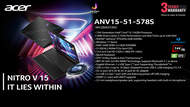 Notebook Acer Nitro V 15 ANV15-51-578S Intel Core i5-13420H/16GB/SSD512GB/ NVIDIA GeForce RTX 2050 Graphics/15.6" FHD/W11/3Y/โน๊ตบุ๊คอัสซุส