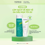 Combo 2 sản phẩm rửa mặt Noreva Exfoliac Intensive Foaming Gel và chống nắng Noreva Exfoliac Suncare