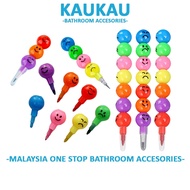 KAUKAU 7Colors Rainbow Emoji Bullet Round Stacking Crayon Pencil Kawaii Cute Pensel Non Sharpening K