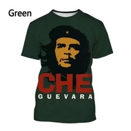 อนุสรณ์สถาน Che Guevara  วินเทจเสื้อยืดผู้ชายผู้หญิง 3D พิมพ์ลําลองแฟชั่นย้อนยุคเสื้อยืดสําหรับผู้ชา