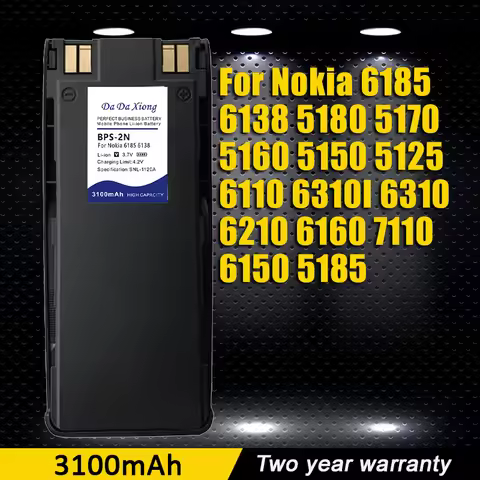 BPS2 BPS-2 BPS-2N 3100mAh attery for Nokia 6185 6138 6110 6310I 6310 6210 5180 5170 5160 5150 5125 6