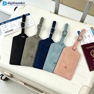 DGF  Fashion Leather Luggage Tag Portable Suitcase Baggage Label with Signature Paper Universal Name