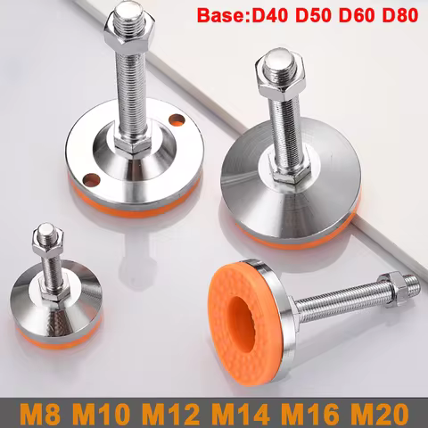 1PCS Adjustable Leveling Feet M8 M10 M12 M14-M20 Thread-Anti-Slip Machine Support Cup for Furniture/