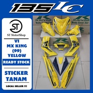 YAMAHA LC-135 LC135 V1 MX KING (99) YELLOW COVER SET (STICKER TANAM) RAPIDO NEW ACCESSORY AKSESORI
