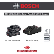 BOSCH GBA 18V 2.0Ah Li-Ion Battery Pack GAL 18V-40 Charger 1600A00B91 Starter Kit
