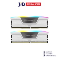 64GB (32GBx2) DDR5 5200MHz RAM (หน่วยความจำ) CORSAIR VENGEANCE RGB DDR5 - INTEL XMP CL40 WHITE CMH64