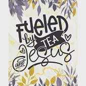 Fueled by Tea and Jesus: Gifts for Religious Women - 2020 Planner Weekly and Monthly Featuring Purple Leaves on a White &amp; Gold Marble - Tea Gif