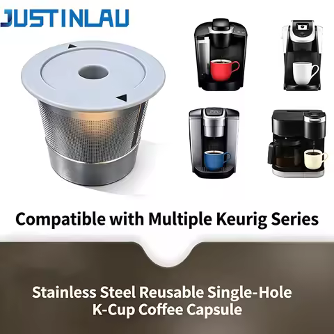JUSTINLAU Reusable K Cup Coffee Pods Stainless Steel Refillable K Cup Coffee Filters for Keurig 1.0 