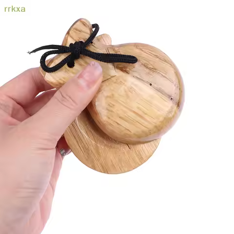 2Pcs Traditional Castanet Wood Spanish Castanets Flamenco Dance Castanets W String Hand Clapper Chil