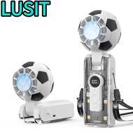 LUSIT Mini Handheld Fan, Soccer-Shaped 5 Gear Wind Handheld Turbo Fan, Portable 3600mAh Battery 20H 
