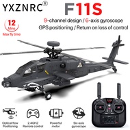 YXZNRC F11S 1:32 AH-64D Apache RC Helicopter 9CH GPS FPV 5.8G Camera 6-Axis Gyro RTF