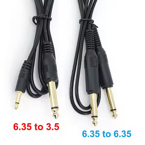 1/2/3/5m Gold plated mono 6.5mm 6.35mm male jack to 6.35 3.5mm Male Audio Cable 3.5 Male to 6.35 Mal