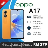 (2 Year Warranty) OPPO A17 [8GB RAM + 128GB ROM] | 6.56" | 50MP AI Camera | 5000mAh Battery