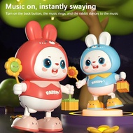 Electronic Dancing Rabbit Guitarist Toy With Swing Light Music Cute Robotic Cartoon Animal Baby Toys For Birthday Christmas Gift