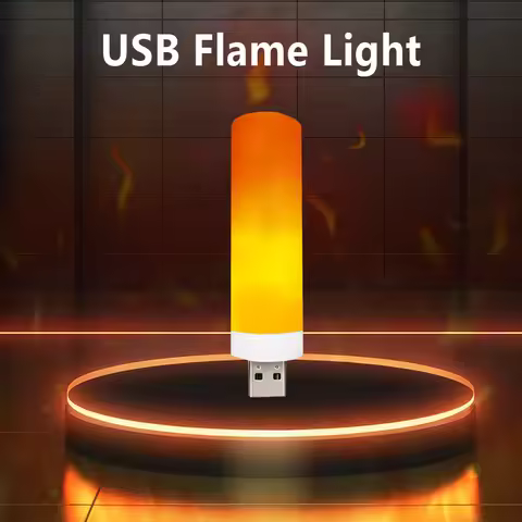 USB LED Flame Light Dynamic Flame Effect Fire Light Bulb USB Atmosphere Light LED Corn Bulb Garden D
