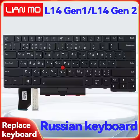 Russian layout suitable for Lenovo Thinkpad with backlight replacement keyboard L14 Gen 1/L14 Gen 2