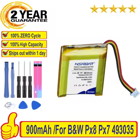 Top Brand 100% New 900mAh 493035 Battery for Bowers & Wilkins B&W PX7 Headset Headphone Batteries