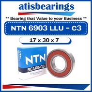 NTN 6903 LLU ( 17 x 30 x 7 ) 100% ORIGINAL Made In JAPAN Deep Groove Ball Bearings 6903JRXLLU/5K