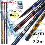 Sougayilang Fishing Rod Telescopic Rod Carbon Fiber Super Hard Ultra-Light (2.7M/3.6M/4.5M/5.4M/6.3M