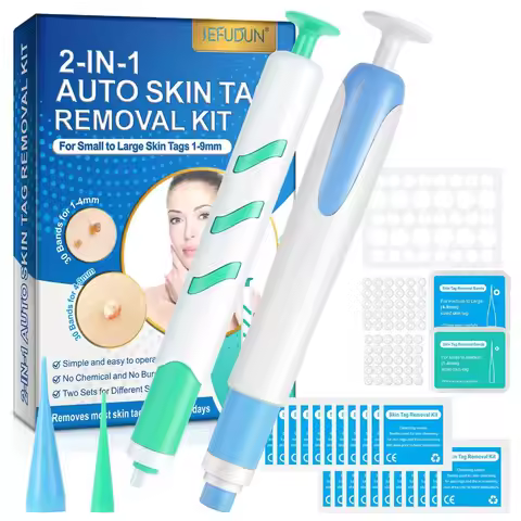 2-IN-1 Auto Skin Tag Removal Tool Kit Painless Mole Acne Wart Removal Pen Body Wart Dot Treatment Re