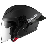 ZEUS ZS 631 MATT BLACK/BS2 SIL HALF FACE DOUBLE VISOR