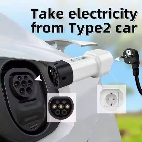 Type 2 V2L Discharge Adapter,Type 2 EV Car to Schuko Socket,Vehicle‑to‑Load For BYD Atto 3 BYD Atto 