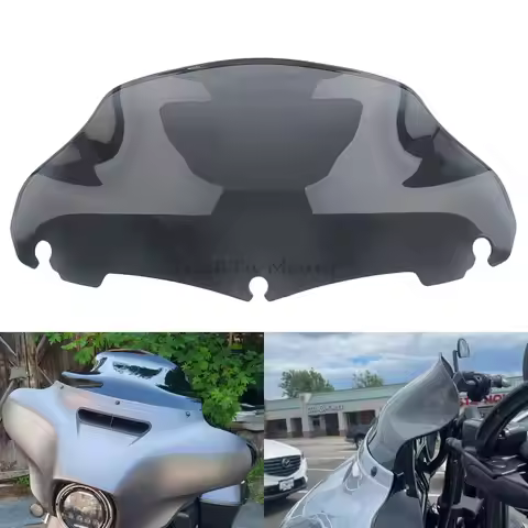 9" Motorcycle Wave Windshield Windscreen Wind Deflector For Harley Touring Electra Street Ultra FLHT