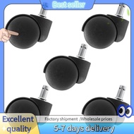E7G-50mm Office Chair Roller Castor Wheels - Set of 5 - Black