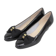 全新狀態 ▲ Salvatore Ferragamo Ferragamo 67035 MAIL VaraRIBON皮革高跟鞋，黑色，金色五金，附贈5盒子和防塵袋，義大利製造，女士款。