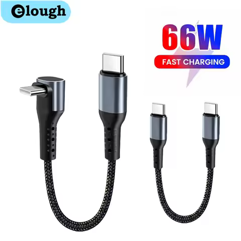 Short USB C Cable Type C Cable 25cm/30cm Elbow Fast Charging USB Type C Data Cable For IPhone15 Xiao