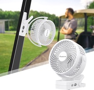 Magnetic Clip on Fan for Golf Cart 12000mAH Battery Operated Portable Fan with 3 Speeds LED Lantern 