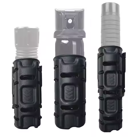 Spray Pouch Holder Flashlight Pouch Baton Holster Molle Belt Clip 360 Degree Rotation Self Defense T