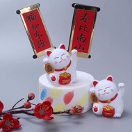 Birthday Cake Decoration Ornaments Lucky Cat Cake Decoration Shop Opening Cat Cake Decoration
