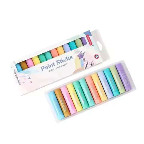 12-color Solid Gouache Stick Washable Quick-drying Crayon Egg Color Stick Solid Pigment
