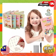 Children's Magic Books, Reusable 3D Calligraphy Copybooks, 4 Books