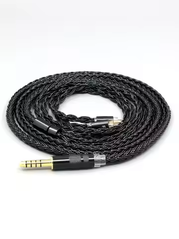 16 Core Sliver plated Black Braided 0.78mm 2pin Earphone Audio Cable For IEM BA Westone W4r UM3X UM3