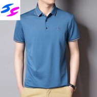Hy Manufacturer 2023 New Short-Sleeved T-shirt Men's plus Size Lapels Business Polo Shirt Middle-Aged and Young Half-Sleeved Shirt for Export Polo T Shirt Men
