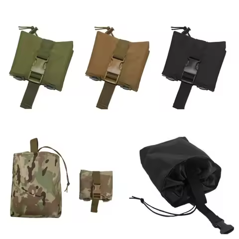 Folding Molle Magazine Dump Drop Pouch Foldable Utility Recovery Mag Holster Hunting Airsoft Gun Amm
