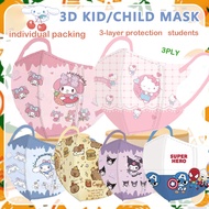 50PCS Cartoon Kuromi Kids Mask 3ply Breathable Protective 3D Children Mask Duckbill Disposablemask I