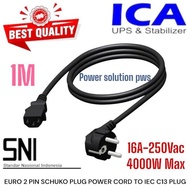 ICA Power Cord Cable C13 to AC CEE/ & Schuco 1m 1 Meter 1.5mm