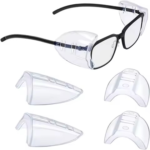 2pcs Fashion Eye Flexible Clear Shields Anti Fog Protective Cover Eye Glasses Side Protective Myopia