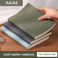(Can Engrave Logo) A4/A5 Soft Leather Subject Notebook, Business Meeting Record Book, Notepad, Stude