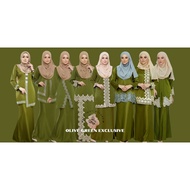 [OLIVE GREEN] BRIDE SERIES KURUNG PENGANTIN MODEN /RIAU/KEDAH NIKAH/TUNANG/SANDING [S-5XL]