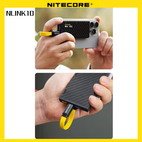 NITECORE NLink10 Cable Type-C Magnetic Storage USB-C 60W Fast Charge Cable 7CM Short Dual for Flashl